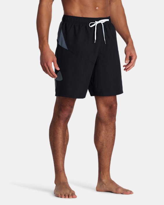 Men's UA Point Breeze Colorblock Volley Shorts, Black, pdpMainDesktop image number 0